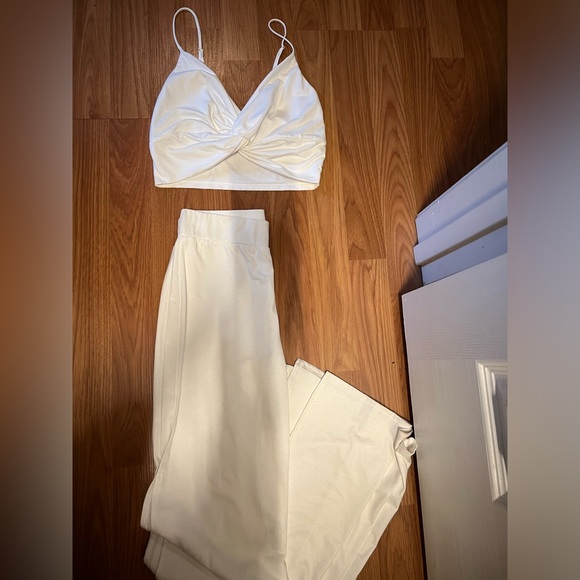 Lucy in the Sky two piece white suede set - Picture 3 of 3